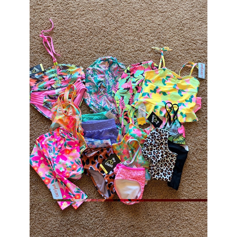 Target Cat & Jack Art Class Girls Swim Bathing Suit Mix & Match Medium 8 NWT NEW